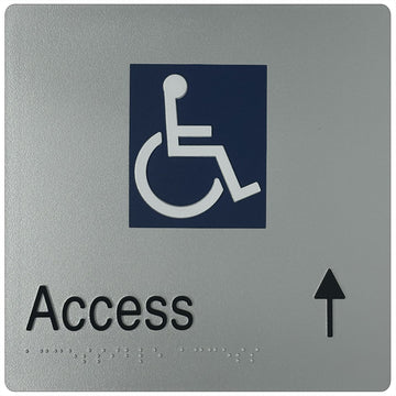 Accessible Entry Sign with Directional Arrow (F) - Plastic