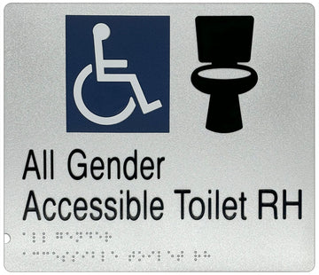 All Gender Accessible Toilet (RH) Sign - Plastic