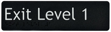 Exit Level 1 Sign - Plastic (Black)