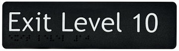 Exit Level 10 Sign - Plastic (Black)