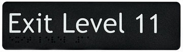 Exit Level 11 Sign - Plastic (Black)