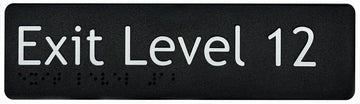 Exit Level 12 Sign - Plastic (Black)