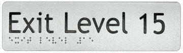 Exit Level 15 Sign - Plastic