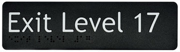Exit Level 17 Sign - Plastic (Black)