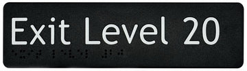 Exit Level 20 Sign - Plastic (Black)