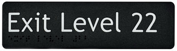 Exit Level 22 Sign - Plastic (Black)