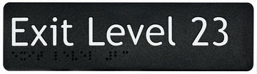 Exit Level 23 Sign - Plastic (Black)
