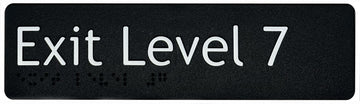 Exit Level 7 Sign - Plastic (Black)