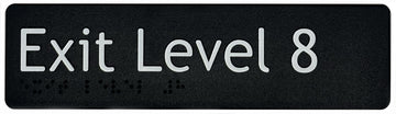 Exit Level 8 Sign - Plastic (Black)