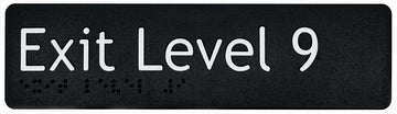 Exit Level 9 Sign - Plastic (Black)
