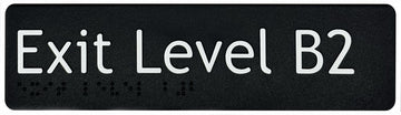 Exit Level Basement 2 Sign - Plastic (Black)
