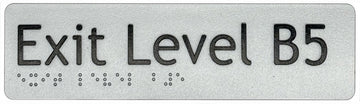 Exit Level Basement 5 Sign - Plastic