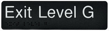 Exit Level Ground Sign - Plastic (Black)