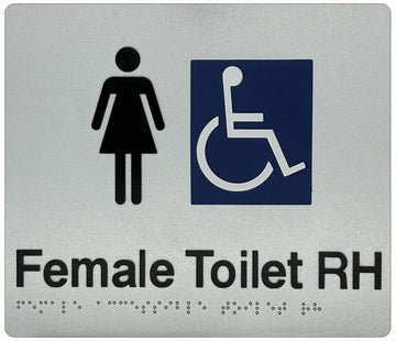Female Accessible Toilet (RH) Sign - Plastic