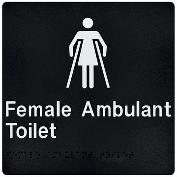 Female Ambulant Toilet Sign - Black