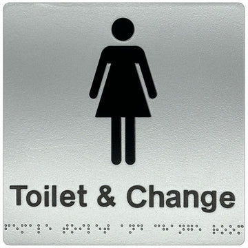 Female Toilet & Change Sign - Plastic