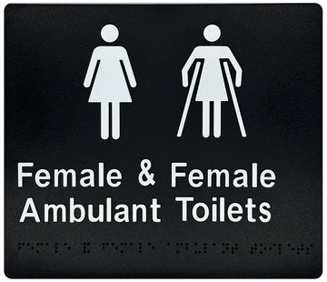 Female Toilet & Female Ambulant Toilet Sign (Airlock Sign) - BLK
