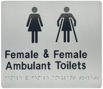 Female Toilet & Female Ambulant Toilet Sign (Airlock Sign) - Plastic