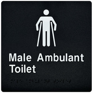 Male Ambulant Toilet Sign - Black