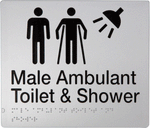 Male Ambulant Toilet & Shower Sign - Plastic