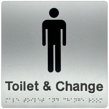 Male Toilet & Change Sign - Plastic