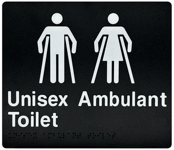 Unisex Ambulant Toilet Sign - Black