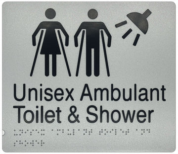 Unisex Ambulant Toilet & Shower Sign - Plastic