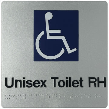 Unisex Accessible Toilet (RH) Sign - Plastic