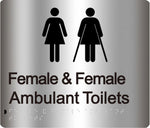 Female Toilet & Female Ambulant Toilet Sign (Airlock Sign) - Aluminium