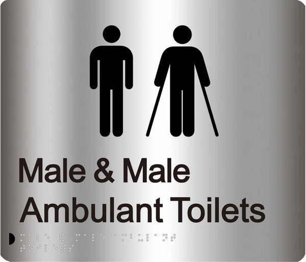 Male Toilet & Male Ambulant Toilet Sign (Airlock Sign) - Aluminium