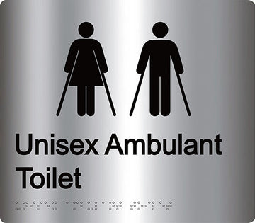 Unisex Ambulant Toilet Sign - Aluminium
