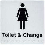 Female Toilet & Change Sign - Plastic