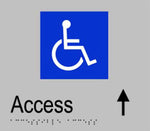 Accessible Entry Sign with Directional Arrow (F) - Plastic