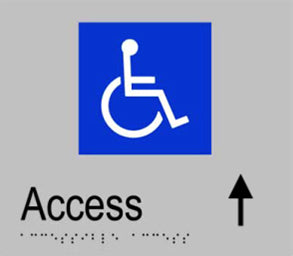 Accessible Entry Sign with Directional Arrow (F) - Plastic
