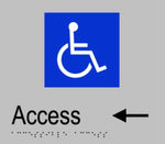 Accessible Entry Sign with Directional Arrow (L) - Plastic