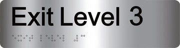 Exit Level 3 Sign - Aluminium