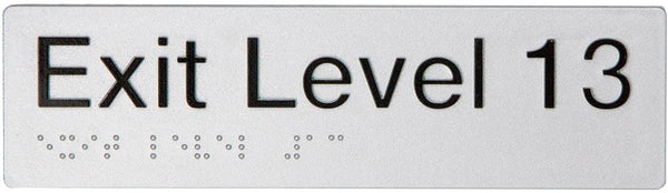 Exit Level 13 Sign - Plastic