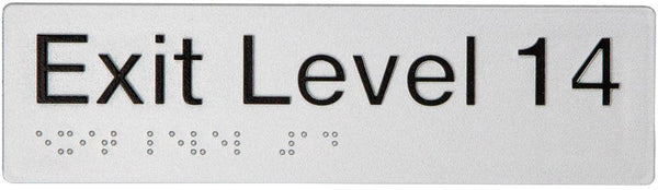 Exit Level 14 Sign - Plastic
