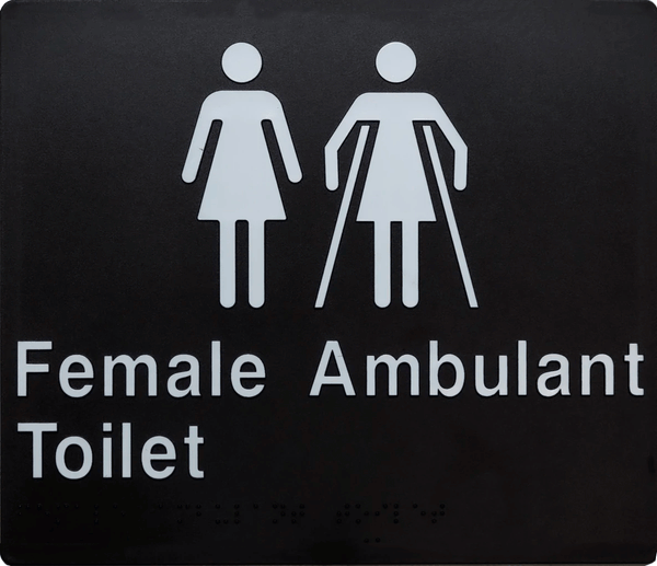 Female Toilet & Female Ambulant Toilet Sign (Airlock Sign) - BLK
