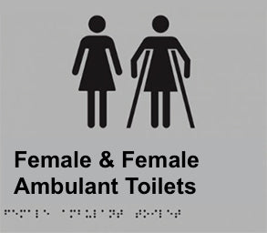 Female Toilet & Female Ambulant Toilet Sign (Airlock Sign) - Plastic