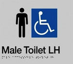 Male Accessible Toilet (LH) Sign - Plastic