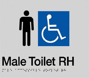 Male Accessible Toilet (RH) Sign - Plastic