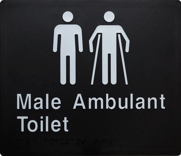 Male Toilet & Male Ambulant Toilet Sign (Airlock Sign) - BLK