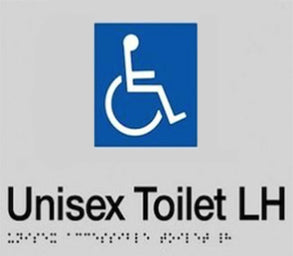 Unisex Accessible Toilet (LH) Sign - Plastic