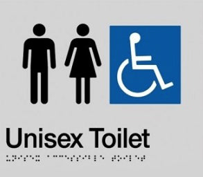 Unisex Accessible Toilet Sign - Plastic
