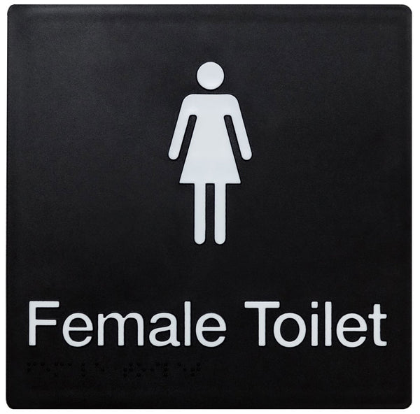 Female Toilet Sign - Black