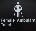 Female Ambulant Toilet Sign - Black