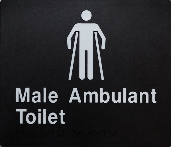 Male Ambulant Toilet Sign - Black