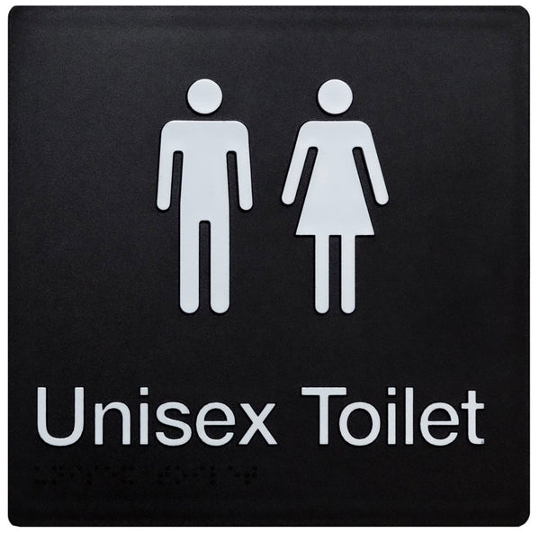 Unisex Toilet Sign - Black