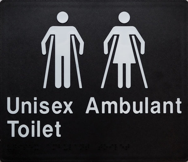 Unisex Ambulant Toilet Sign - Black